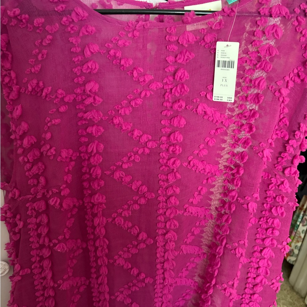 Vibrant Pink Textured Top